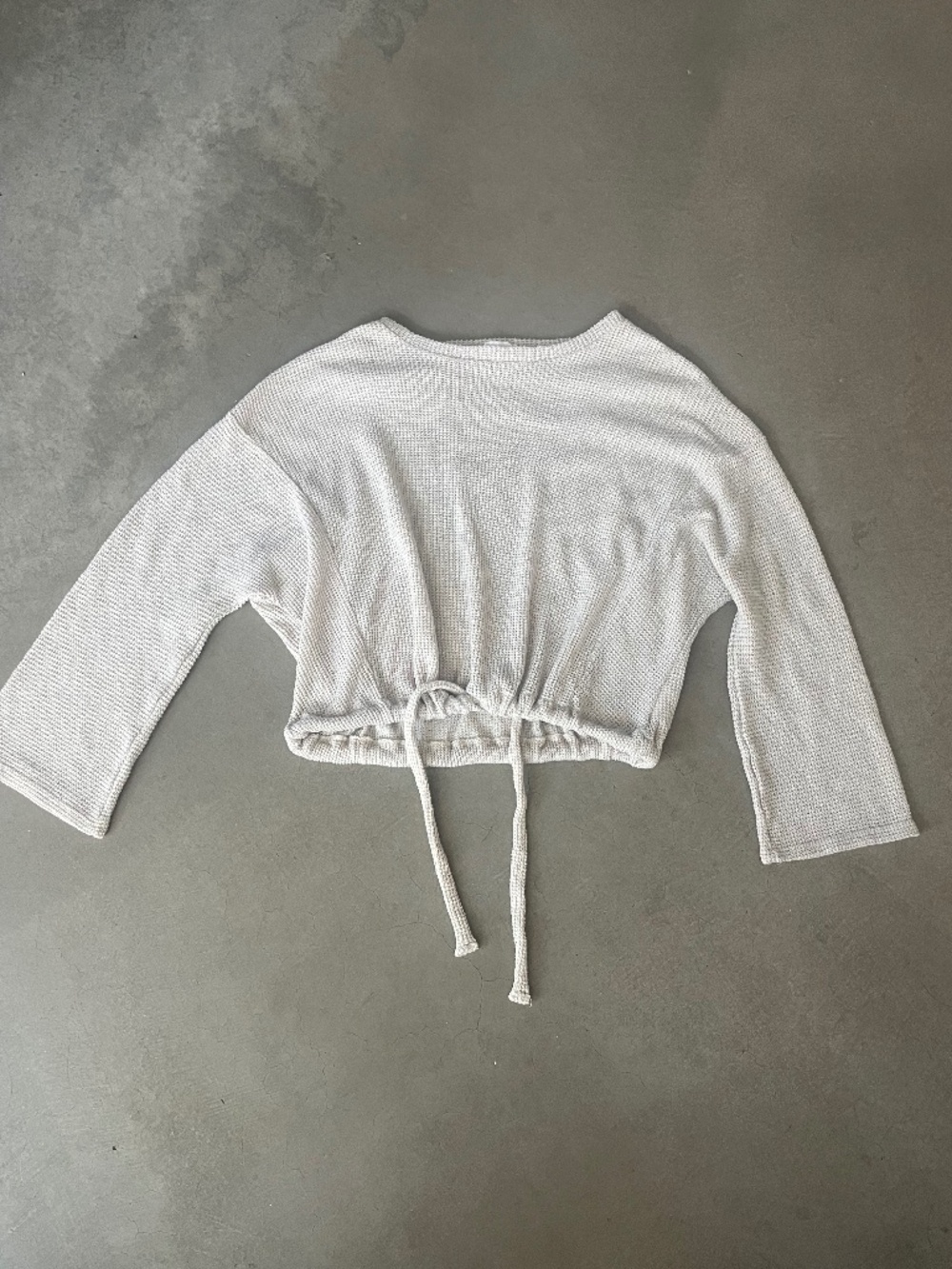 Bell Sleeve Knit Drawstring Waist